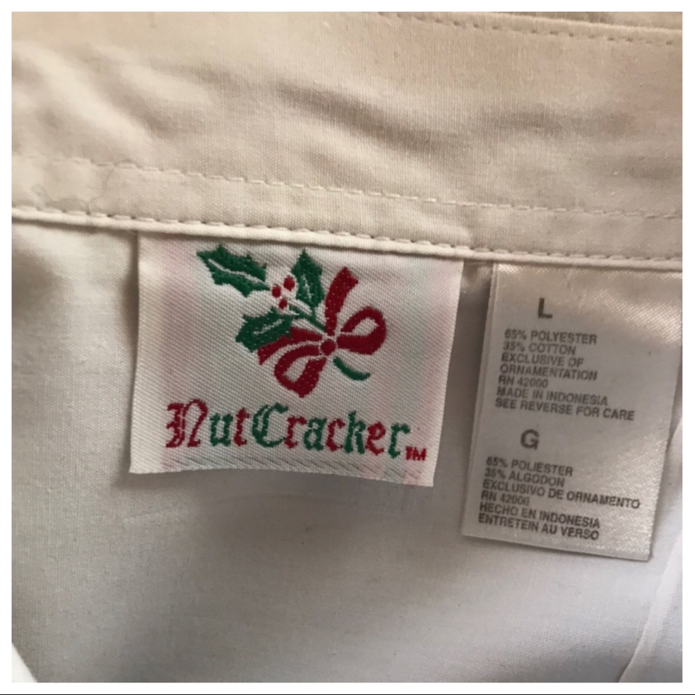 Vntg Nutcracker Christmas Button Down Size L - image 6
